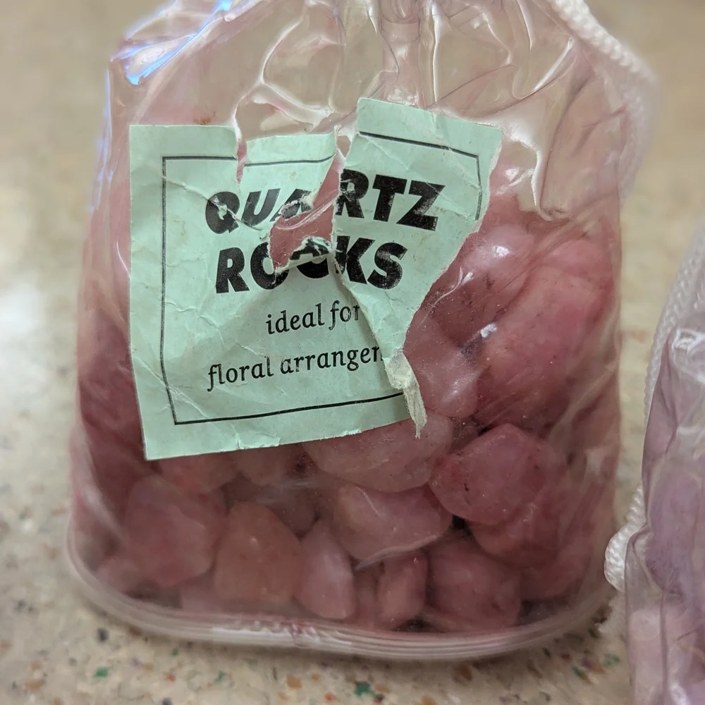 Colorful Quartz Rocks for Floral Arrangements: Pink, Purple, And Blue. NWT.